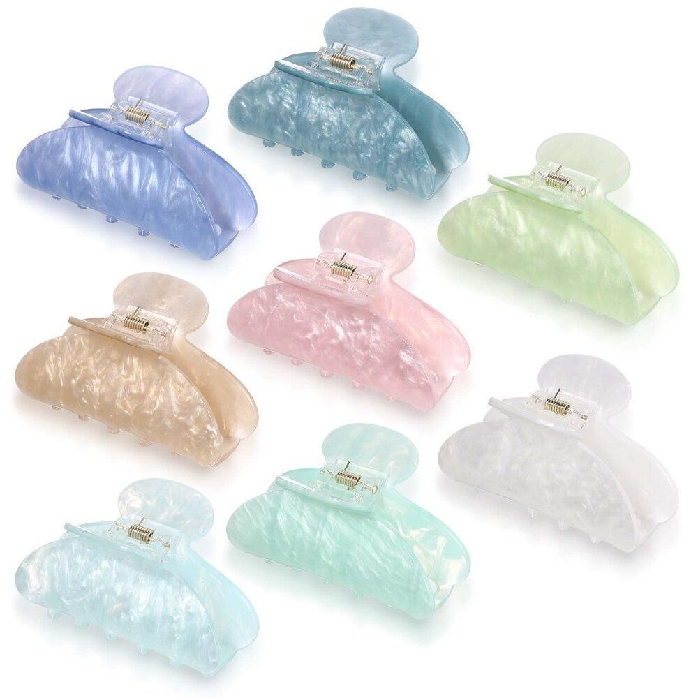5Pc French Hair Accessories Acrylic Hair Claw Clips Non-slip Cute Pastels